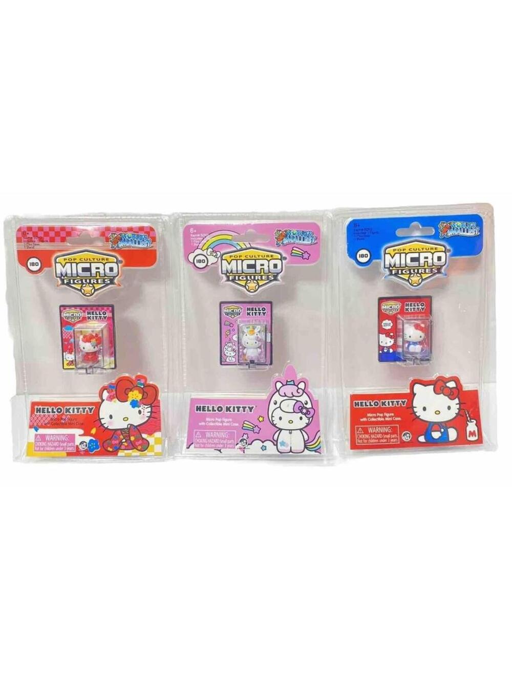 Hello Kitty Worlds Smallest 3pc Micro Pop Culture Figure Toy Set Collectible